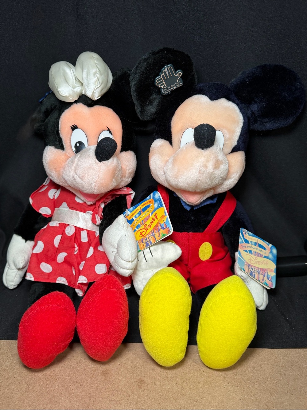 Vintage Applause Mickey/Minnie Mouse Disney 17" Tall Plush With Tags Disney